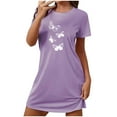thumbnail image 2 of Wancir Women's Plus Size Sleepshirt Short Sleeve Round Neck with Chest Print for Nightwear, 2 of 6