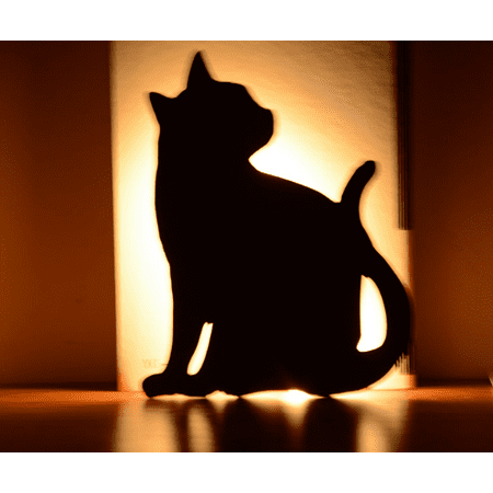 

Toyella LED Animal Dog Cat Shape Night Light Sensor Control Smart Sound Wall Lamp Home Corridor Balcony Night Lamp Baby Kids Sleep Lamps D Black matte battery