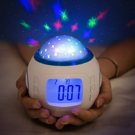 Night Light Digital Projection Alarm Clock With Music Projector LED Star Sky Lamp Bedroom Room Decor For Kids Christmas (Best Music Alarm Clock App)