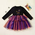 thumbnail image 2 of Glisme Girls Halloween Dresses Long Sleeve Sundress Party Dress Up Gentle Princess Dress For Girl Size 5-6 Years,Purple, 2 of 6