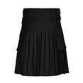 thumbnail image 4 of FRSASU Men Kilt Pleated Scottish Kilts Button Short Skirt with Pockets Holiday Skirt Pleated Skirt Black, 4 of 5