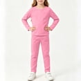thumbnail image 6 of Acaics Boys And Girls Solid Long Sleeve Top And Pants Outfit Set Soft Cotton Casual Loungewear For Kids, 6 of 6