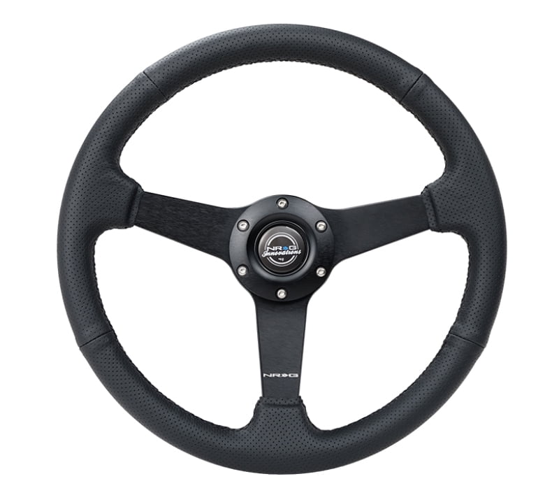 NRG Innovations NRG-RST-002RCF, Black Leather, 320mm - Walmart.com