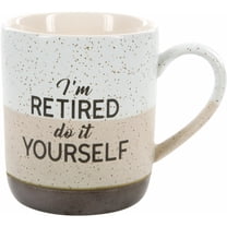 Pavilion Gift Company Large 15 Oz Stoneware Coffee Cup Mug I'm Retired Do It Yourself, 15oz, Grey