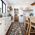 thumbnail image 5 of YOUFORTONG 2x6 Washable Runner Rug, Non Slip Floral Vintage Scalloped Low Pile Carpet, Stain Resistant Soft Thin Rug for Entryway Kitchen Laundry Bedroom Bathroom,Black, 5 of 7