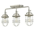 thumbnail image 2 of Golden Lighting 9808-LSF PW Seaport 3 Lights Pewter Linear Semi-Flush Track Ceiling Light - Silver, 2 of 4