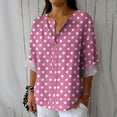 thumbnail image 2 of Shirts for Women Round Neck Women's Shirts Plus Size Long Womens 3/4 Sleeve Tops and Blouses Blouses My List, 2 of 5