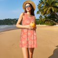 thumbnail image 3 of Balery Beautiful Corals Vestidos de verano para mujer con estampado: vestido holgado sin mangas, vestido playero informal y cómodo para días calurosos., 3 of 7