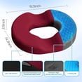 thumbnail image 2 of Donut Pillow Seat Cushion - Cooling Gel Donut Chair Cushions, Memory Foam Seat Cushion for Office & Home, Car Seat Cushion and Butt Pillow, Hemorrhoids Pillow and Tailbone Pain Relief, Red, 2 of 14