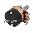 thumbnail image 2 of 2 Pcs 500K ohm 5 Terminal Split Shaft Rotary Linear Dual Taper Potentiometer, 2 of 4