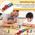 thumbnail image 3 of OUNONA 18Pcs Wooden Train Tracks Assorted Color For Children Over 3 Years Old Building Activities And Playtime, 3 of 6