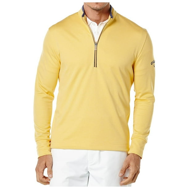 Callaway Callaway Men's Waffle Fleece QuarterZip Golf Pullover (Buff