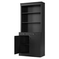 thumbnail image 7 of Home Bookshelf and Bookcase with Doors, 5-Tier Wooden Bookshelves with 1 Drawer, Adjustment Shelf, 71'' Tall Bookshelf with Storage Cabinets, for Home Office, Living Room, Library, 7 of 7
