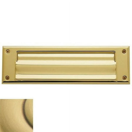 Baldwin 0017.050 Hinged Magazine Size Letter Box Plate, Satin Brass and Black