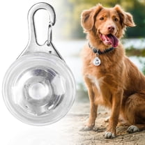 LED Flashing Pet ID Tag, Battery Powered Light Up Dog Cat Collar Pendant, Adjustable Night Safety Light for Walking, to Prevent Loss, Clear