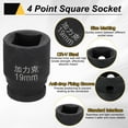 thumbnail image 4 of Uxcell 3pcs 4 Point Square Socket 1/2" Drive 19mm Metric CR-V Impact Wheel Socket, 4 of 7