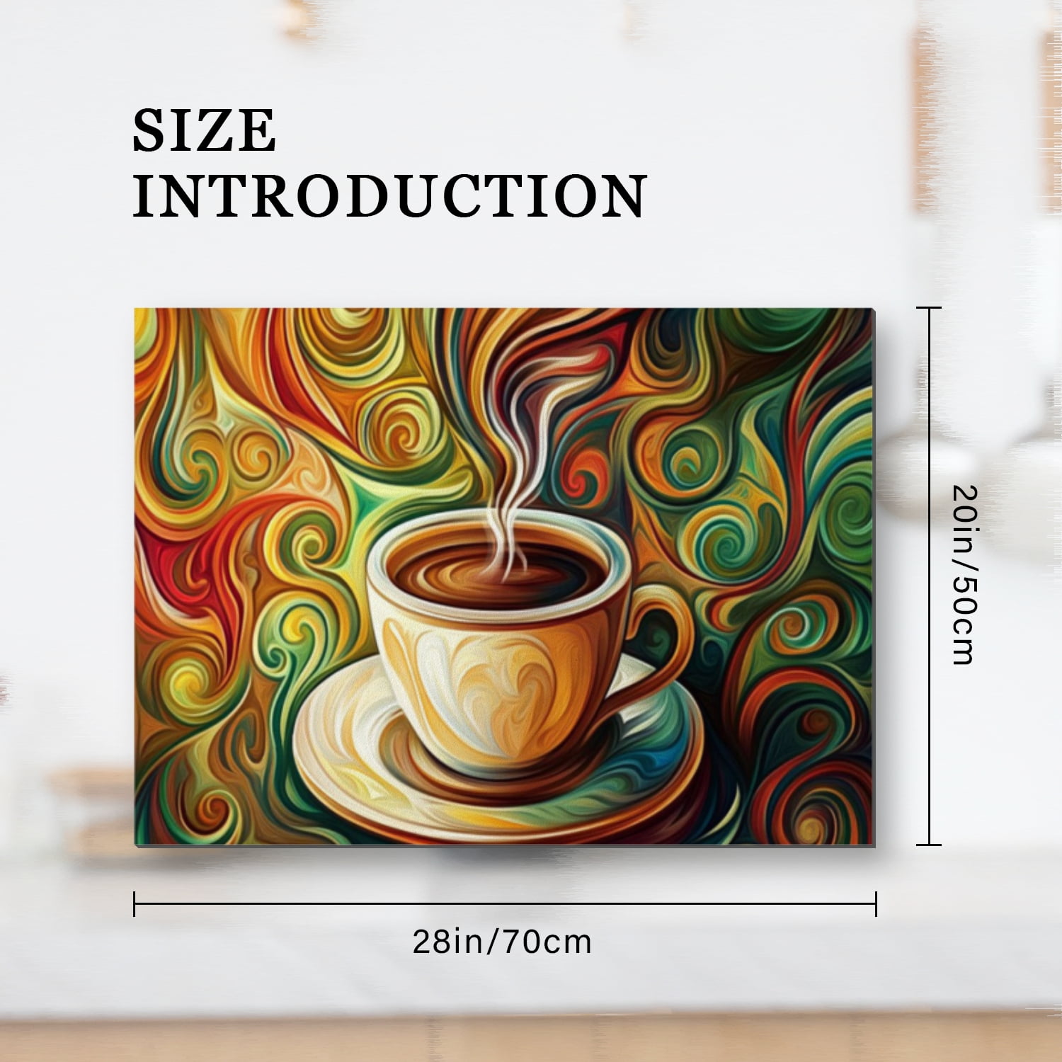 Square Cover for Gas Stove Top, Cup of Coffee Vintage Heat Resistant Gas Burner Stove Covers, Glass Induction Cooktop Protector Mat for Kitchen RV (28×20 Inch)