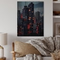 thumbnail image 2 of Designart "delicate City Nights I" Cityscapes Print on Natural Pine Wood, 2 of 5