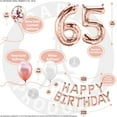 thumbnail image 4 of 65th Birthday Decorations, Birthday Party Supplies, 65th Birthday Banner Rose Gold, Confetti Balloons Her, 65 Cake Topper, 65th Photo Props, 4 of 4