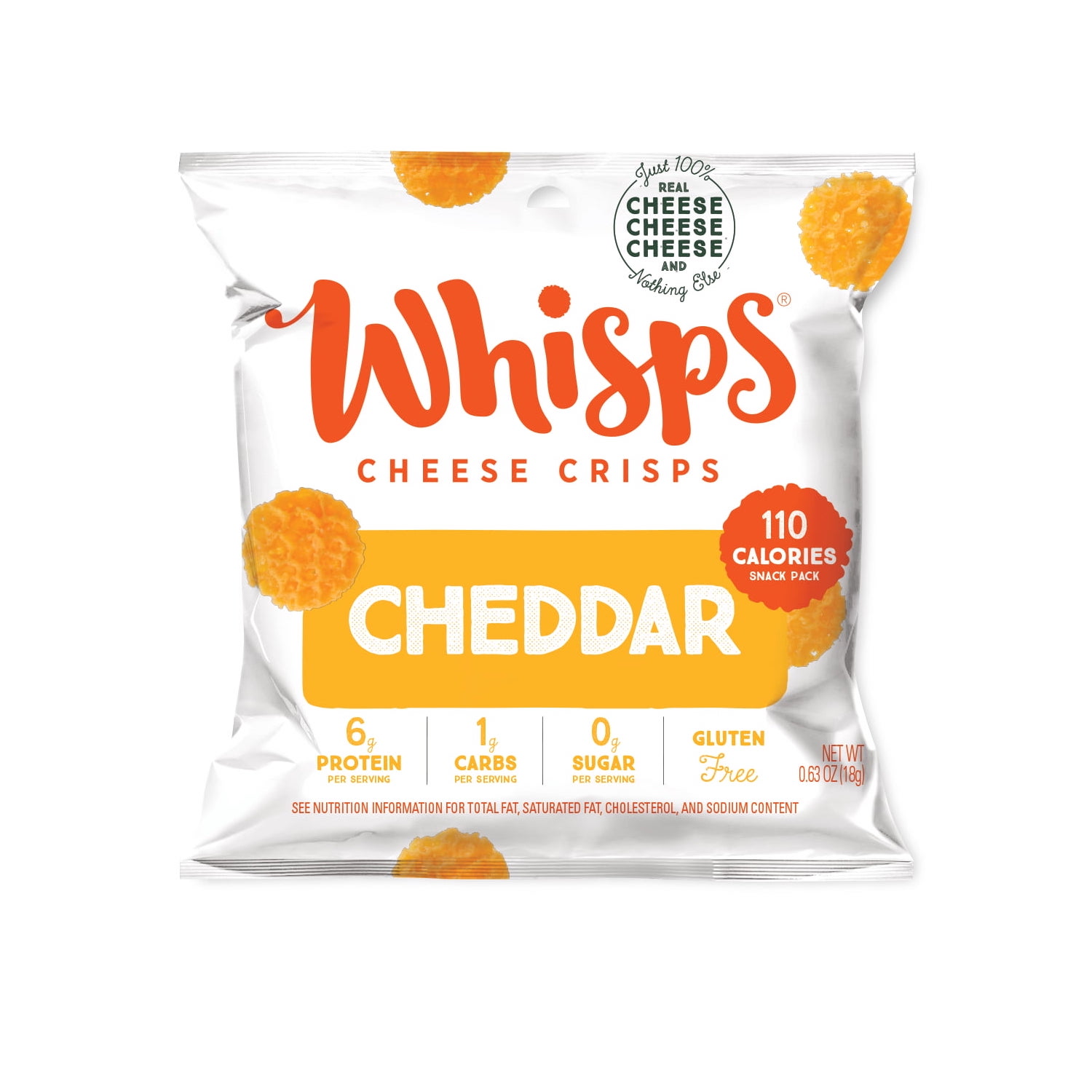 Whisps Cheddar Cheese Crisps, 0.63 oz, Keto Friendly Snacks, 6 Count - image 4 of 7