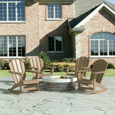 Polytrends  Laguna Hdpe All Weather Outdoor Patio Rocking Chair (Set of 4) Weather Wood