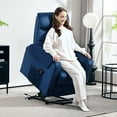 thumbnail image 2 of HOMCOM Fauteuil Releveur Électrique avec 8 Points de Vibration Télécommande Bleu Foncé, 2 of 10