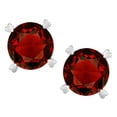 thumbnail image 2 of Star K� Round 7mm Genuine Garnet Screw Back Stud Earrings with Heart Prongs, 2 of 9