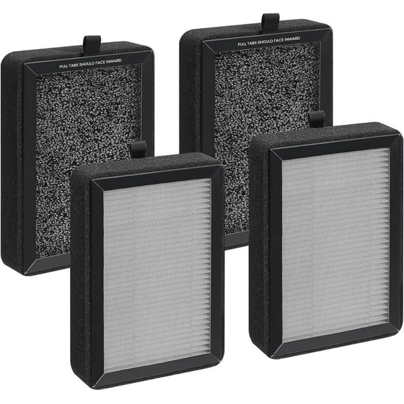 LV-H128 Replacement Filter for Levoit Air Purifier , 4 pack Compatible with LV-H128 / PUURVSAS (HM669A) / ROVACS (RV60)Air Purifier, 3-Stage H13 True HEPA Filtration System, Replace Part #LV-H128-RF