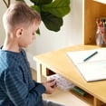thumbnail image 5 of Guidecraft Kids' Media Desk with Hutch and Chair Set  Natural: Kids Table and Chair Set, Computer Desk with Storage Hutch, Kids Bedroom Furniture Set, 5 of 8