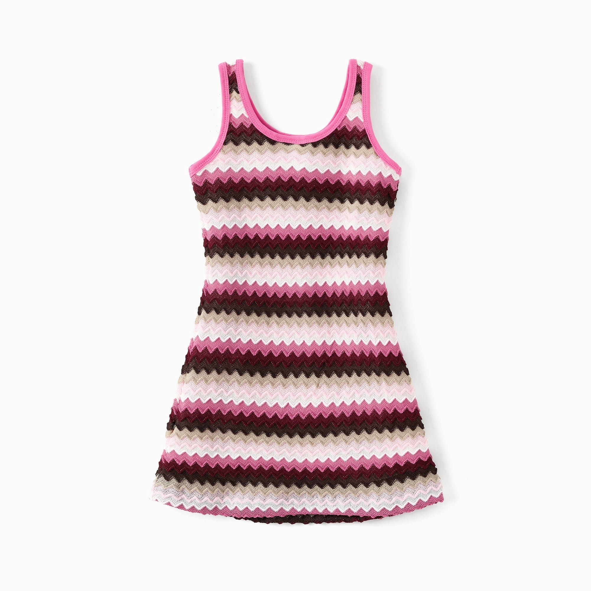 Barbie Girls Dresses Hot Pink Striped Letter Print Sleeveless A Line Sundress Sizes 8-9 Years
