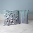 thumbnail image 4 of Leafy Peacock Circles Throw Pillow with Removable Cover in Blue 16x16, 4 of 6