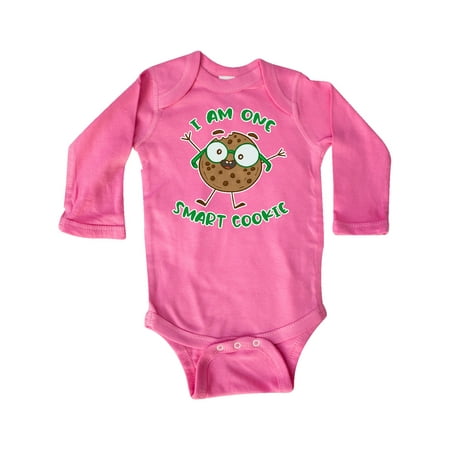 

Inktastic I Am One Smart Cookie Gift Baby Boy or Baby Girl Long Sleeve Bodysuit