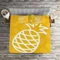 thumbnail image 2 of Ambesonne Yellow Quilted Coverlet 3 Pcs, Exotic Pineapple Summer, Queen Size, Yellow White, 2 of 2