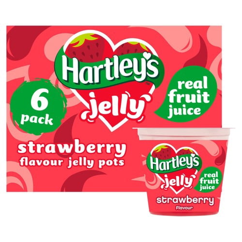 Hartley's Strawberry Jelly Pot Multipack 6 x 125g, British Import (Pack of 2)