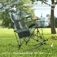 thumbnail image 3 of Outsunny Folding Camping Chairs, Portable Outdoor Rocking Chairs with Headrest, Cooler Bag, Cup Holder, Carry Bag, 2 Pack, Gray, 3 of 9