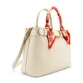 thumbnail image 5 of LIKE DREAMS Mila Mini Satchel Bag - WHITE, Vegan Leather, 12" W x 9" H x 6" D, Magnetic Snap Closure, Scarf Wrapped Top Handle, 1 Inner Compartment Divider, Gold Accents, 5 of 6