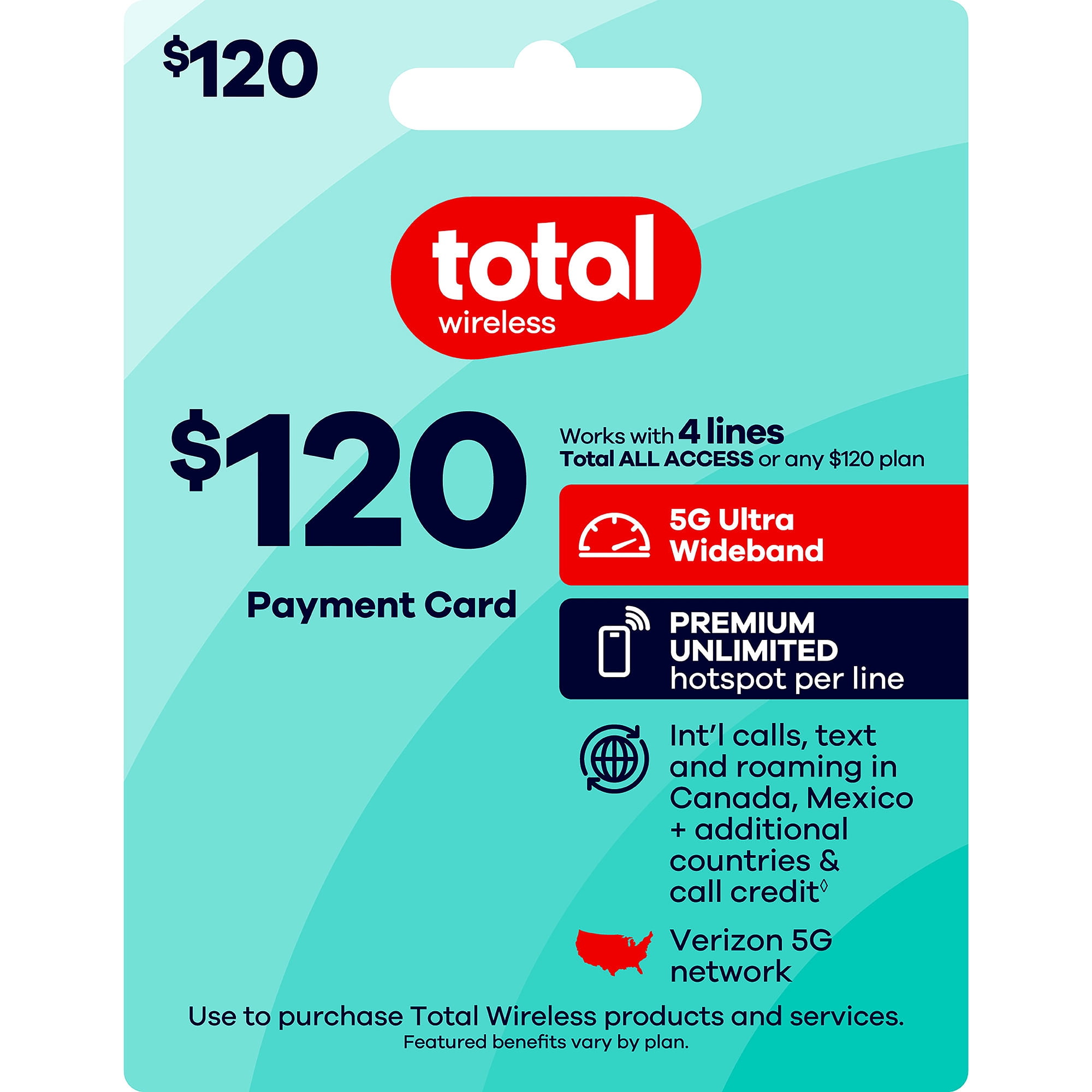 Total Wireless $120 Payment Card e-PIN Top Up (Email Delivery)