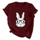 thumbnail image 1 of Camiseta de mujer, divertida y bonita camiseta de manga corta, camiseta con estampado de mariposa, blusa con estampado de conejo, regalo para mujer Pompotops  hfajkhk127678, 1 of 5