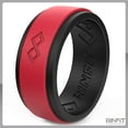 thumbnail image 6 of Rinfit Silicone Rings for Women & Men - Couple Sets Rubber Wedding Bands - Black & Red, 6 of 7