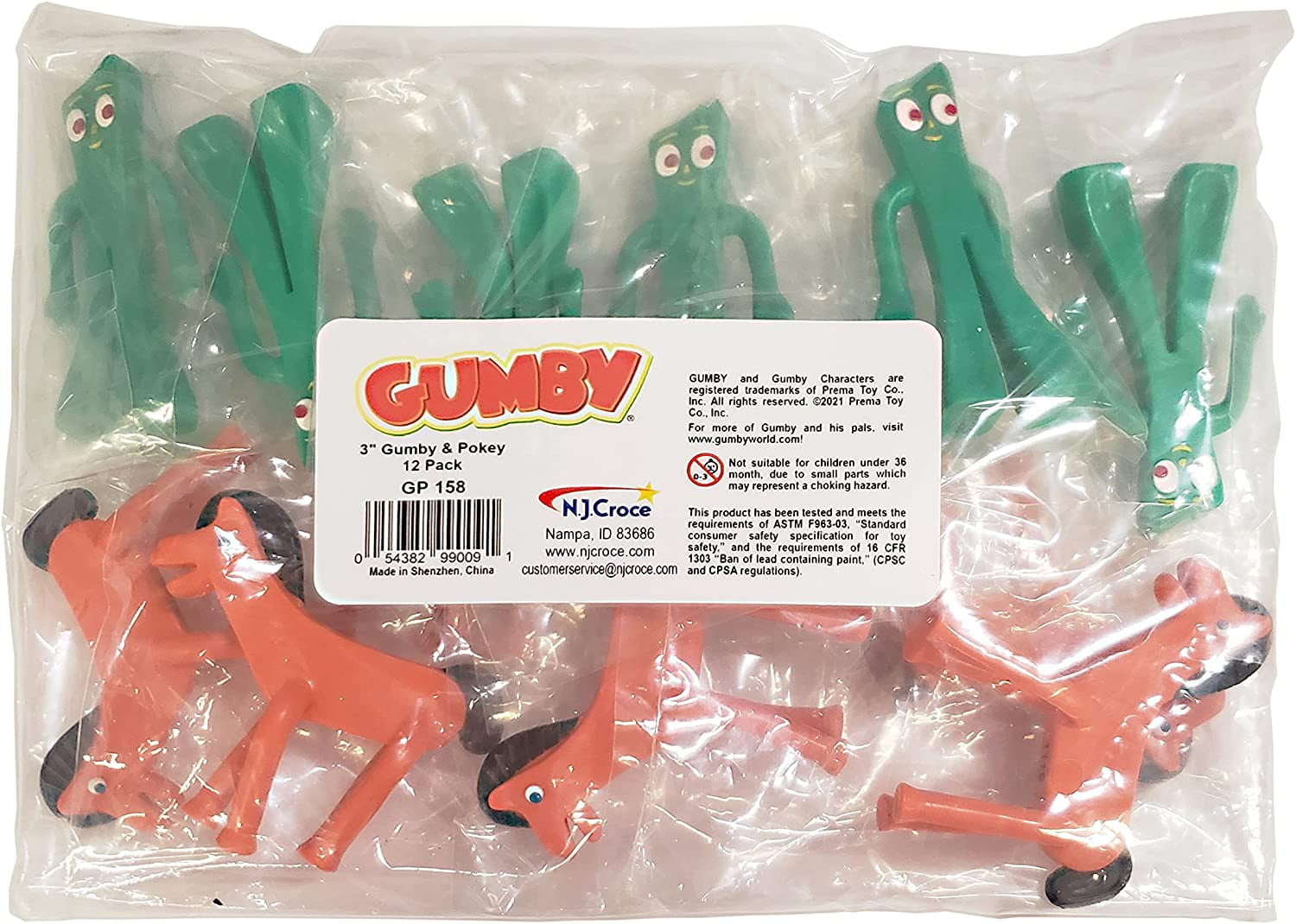 Gumby & Pokey Mini 3-inch Bendable Figures - Pack of 12 - Walmart.com