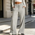 thumbnail image 2 of Women's High Waist Drawstring Wide Leg Sweatpants with Pockets Summer Loose Casual Lounge Trousers, 2 of 7