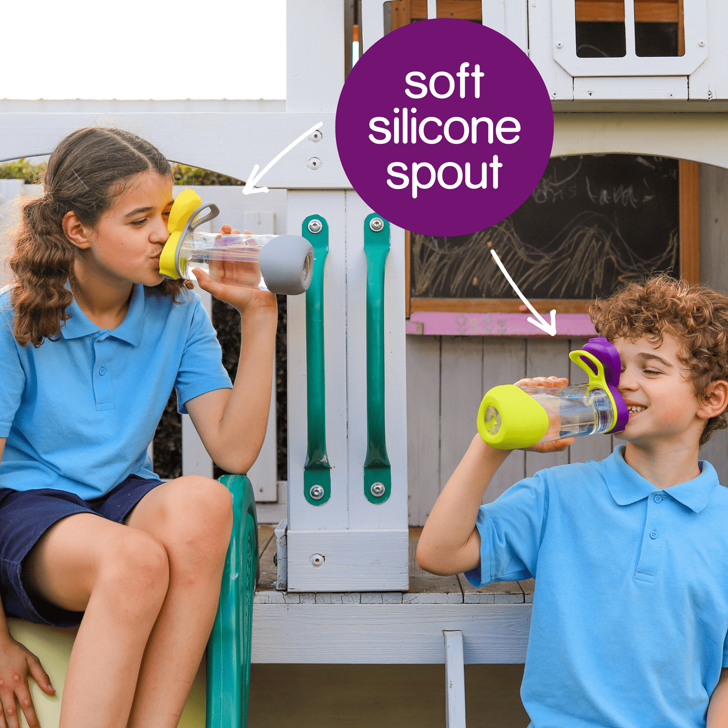 b.box 20 oz Sport Spout Kids Water Bottle for School, Sports, Travel, Daycare. Leakproof, Spill Proof, Dishwasher Safe. Easy Grip Triangle Shape, Durable Tritan Material. BPA Free.