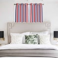 thumbnail image 4 of Red Blue White Striped Kitchen Curtains Short 45 Inch Length, Modern Simple Stripes Grommet Top Bedroom Living Room Curtains, Light Filtering Cafe Curtain Drapes 2 Panels Set 84''x45'', 4 of 9