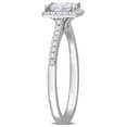 thumbnail image 4 of Created Forever Women's 1ct TW Lab Grown Diamond 14k White Gold Square Halo Engagement Ring, 4 of 10
