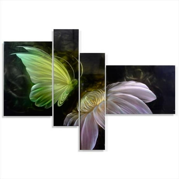 55 X 39 in. Late Night Diner 4-Paneled Handmade Metal Wall Art