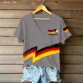 thumbnail image 4 of Women's Germany Football Graphic T-Shirt, V-Neck Casual Letter Print T-Shirt, Fashion Short Sleeve Graphic Tee, Summer Daily Lightweight Tops for Soccer Tournament 2026 Light Gray Size: XL, 4 of 4