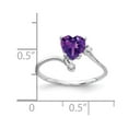 thumbnail image 2 of Primal Gold 14 Karat White Gold 6mm Heart Amethyst and AA Diamond Ring, 2 of 3