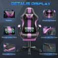 thumbnail image 7 of Luxvie Gaming Chair with Footrest High Back Ergonomic Computer Gamer Chair with Massage and Headrest Lumbar Support Swivel Office Game Chair for Adults, Purple, 7 of 7