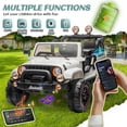 thumbnail image 4 of Xuanlur 24V Ride on Toys with Width Seat, Ride on Car with Remote Control, Kids Ride on Truck Car for Kids, Rear Suspension, Portable Pull Rod, Light, Trunk Storage, Bluetooth, USB, 2.5-4MPH (White), 4 of 7