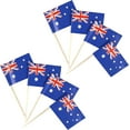 thumbnail image 1 of 300 piezas de palillos de dientes de la bandera australiana, pequeño mini palo de papel para decoración de tartas, bandera australiana, decoración de fiesta de comida, bandera para pastel de bar, 1 of 5